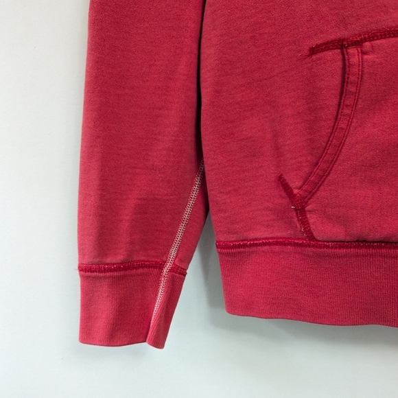 American Eagle Vintage Style Button Collar Distressed Hoodie Collegiate - Picture 9 of 14